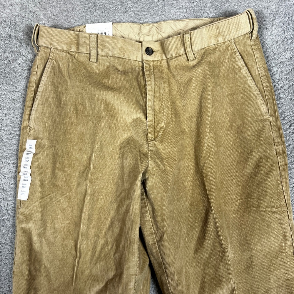 Croft & Barrow Pants Khaki Mens 38x29 Classic Fit Stretch Corduroy Tan NWT